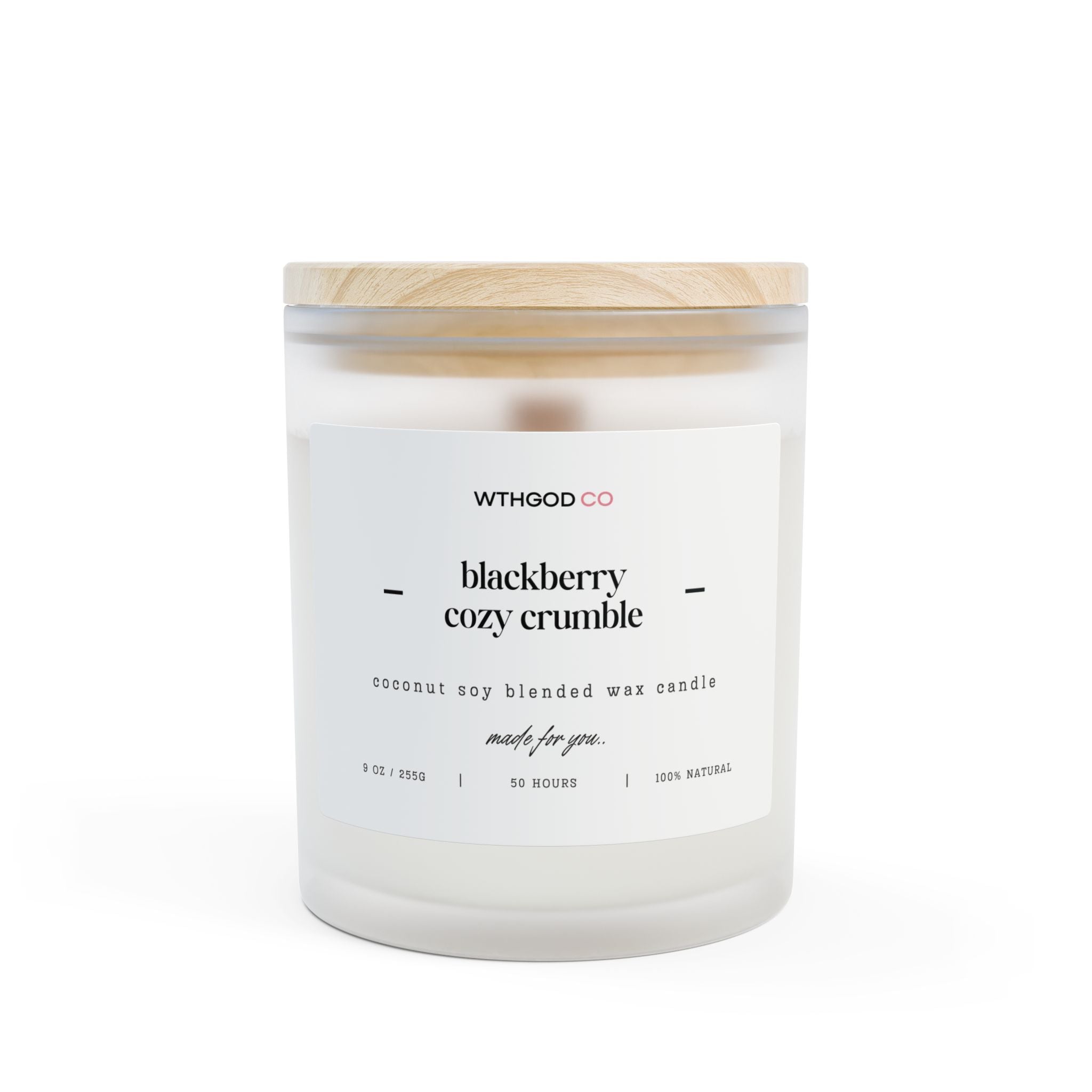 Frosted Glass Candle, 11oz