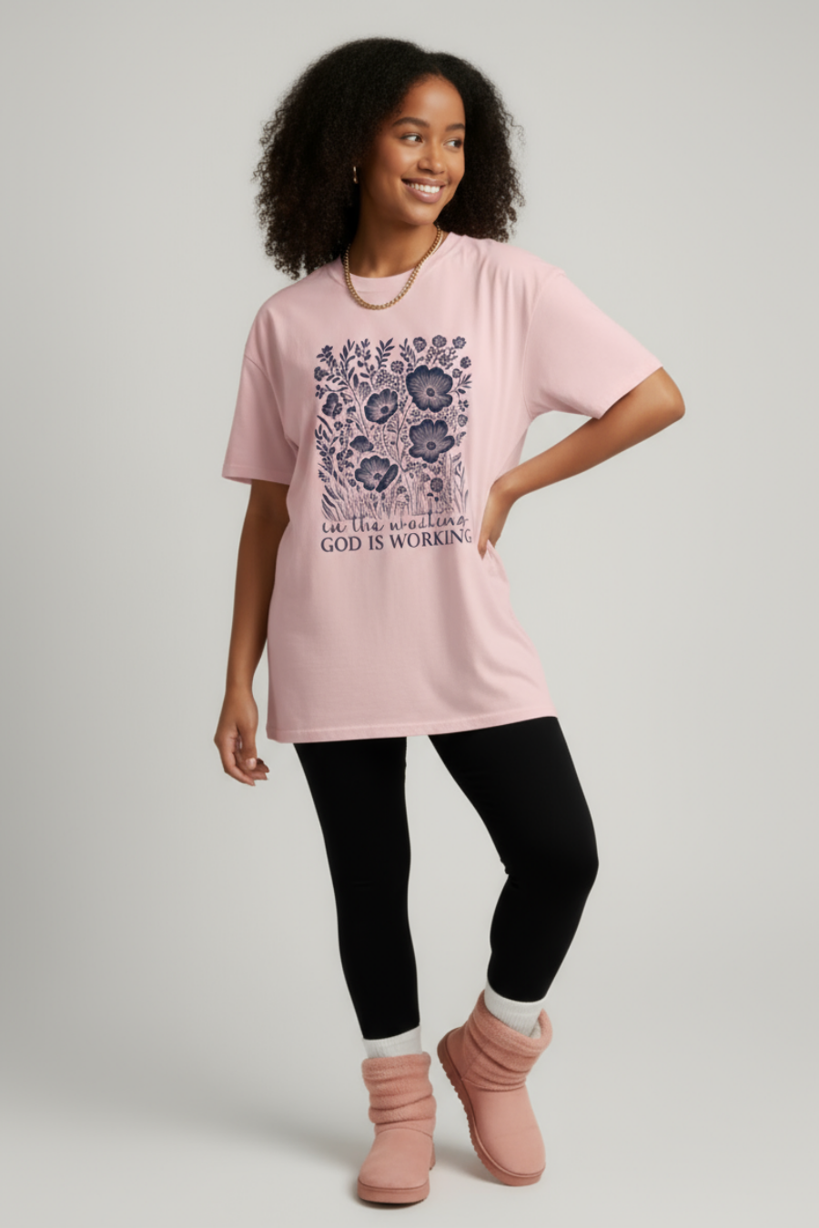 In the Waiting God Is Working Comfort Colors Tee