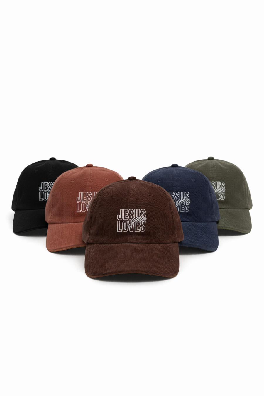 Jesus Loves You Vintage Corduroy Embroidered Cap