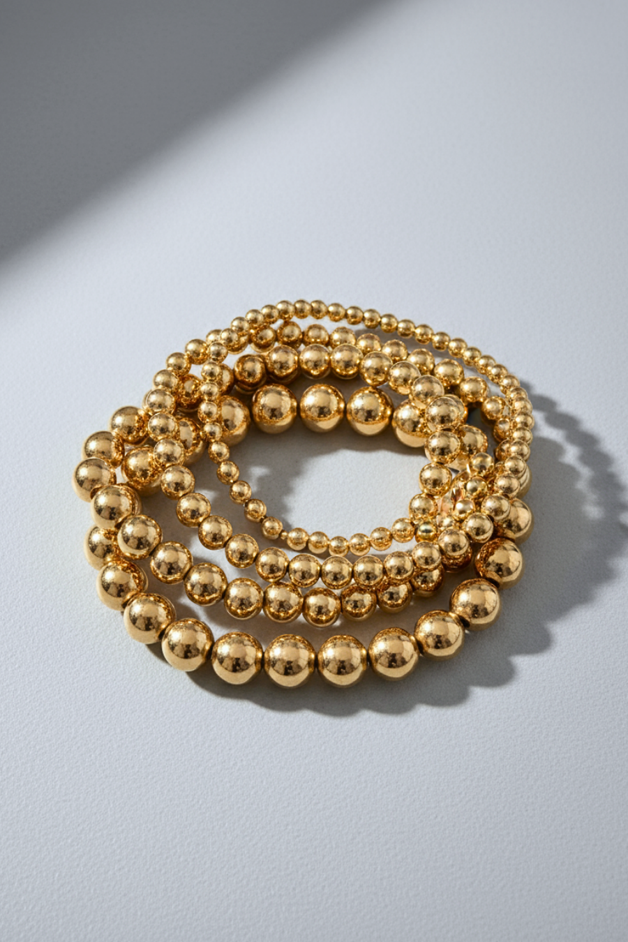 14K Gold Plated Hematite Bracelet Set | 4–10mm