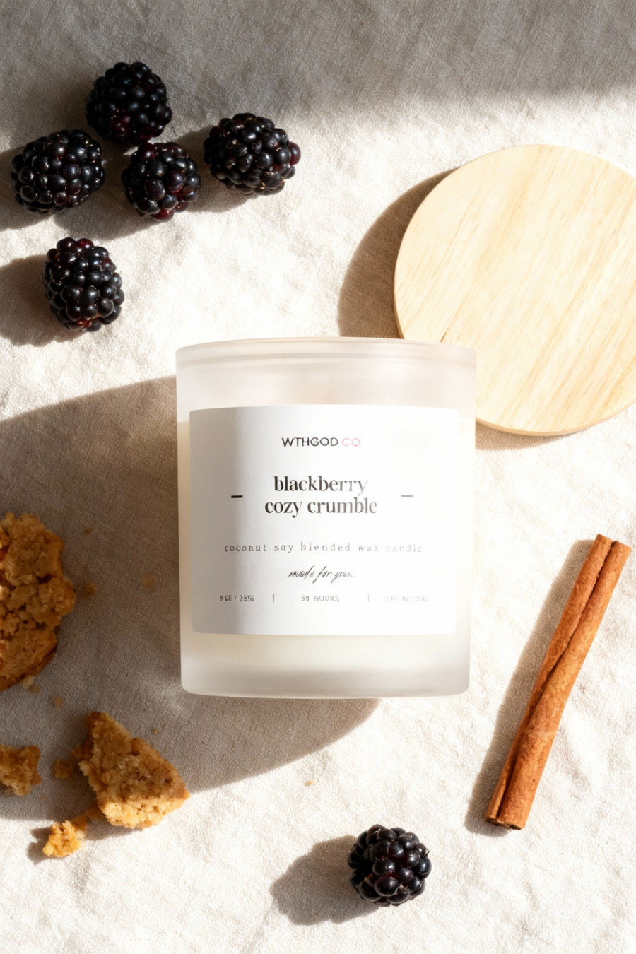 Frosted Glass Candle, 11oz