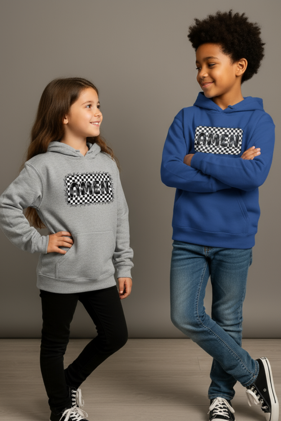 Amen Checker Youth Hoodie
