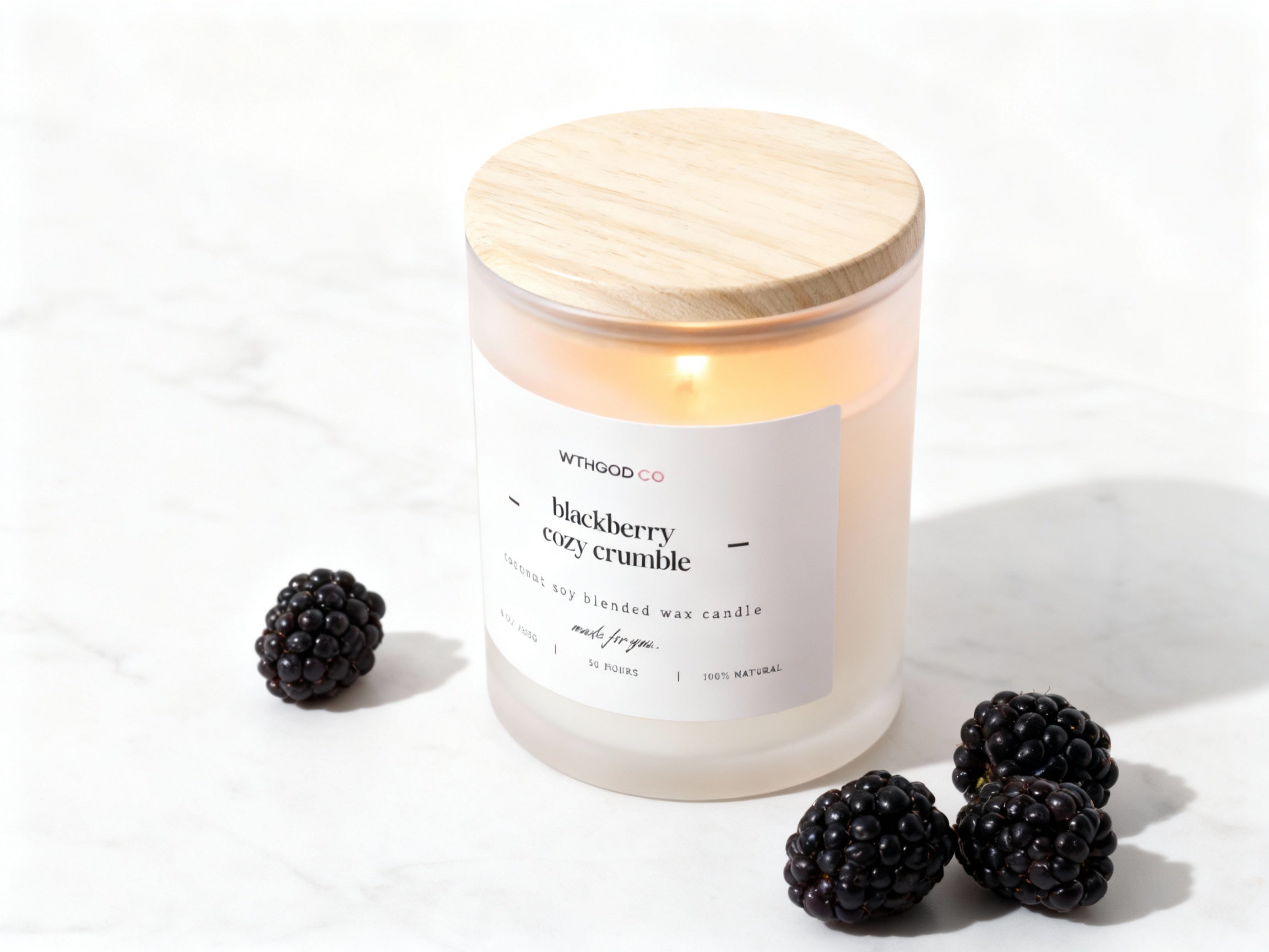 Frosted Glass Candle, 11oz