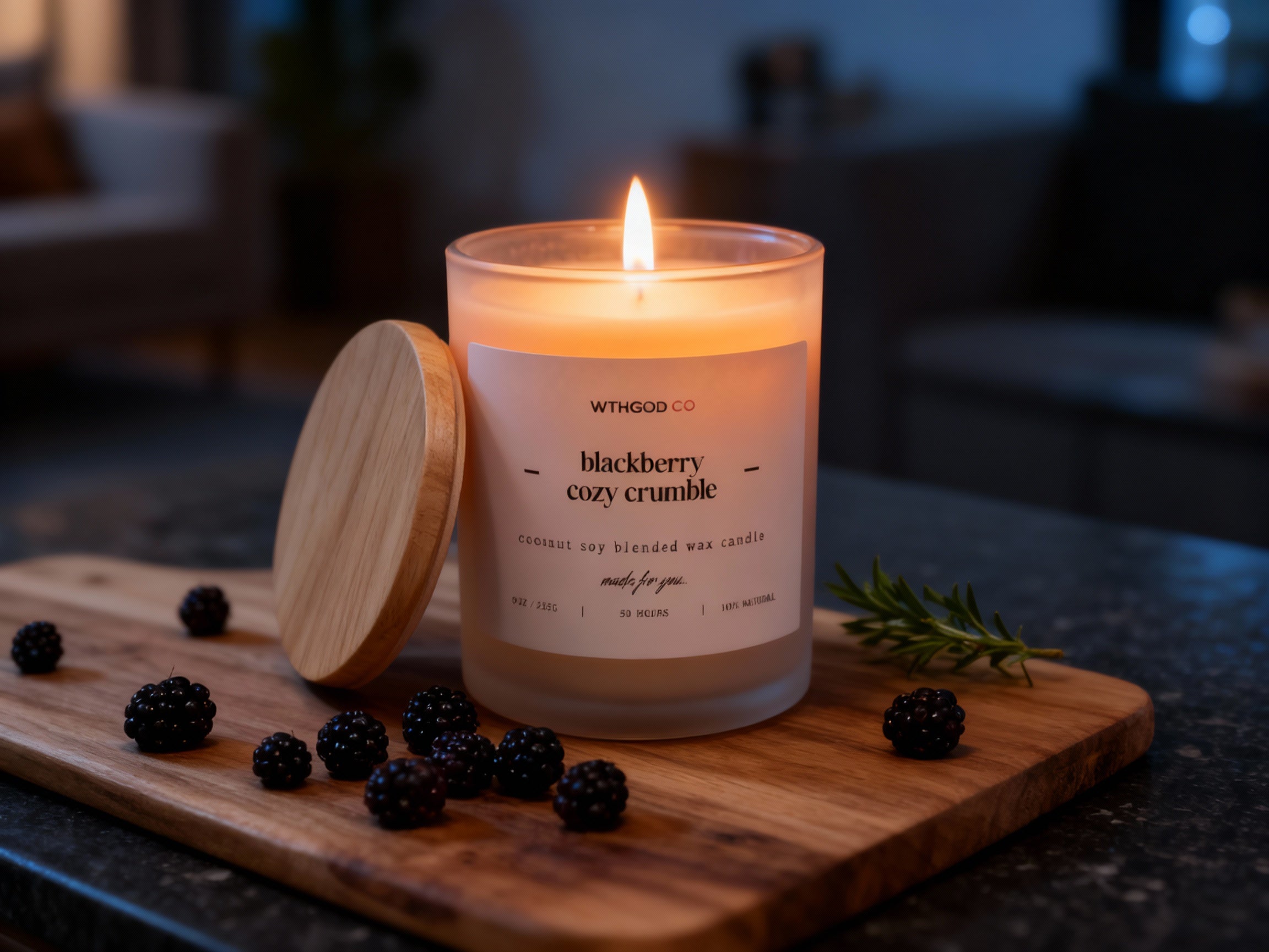Frosted Glass Candle, 11oz