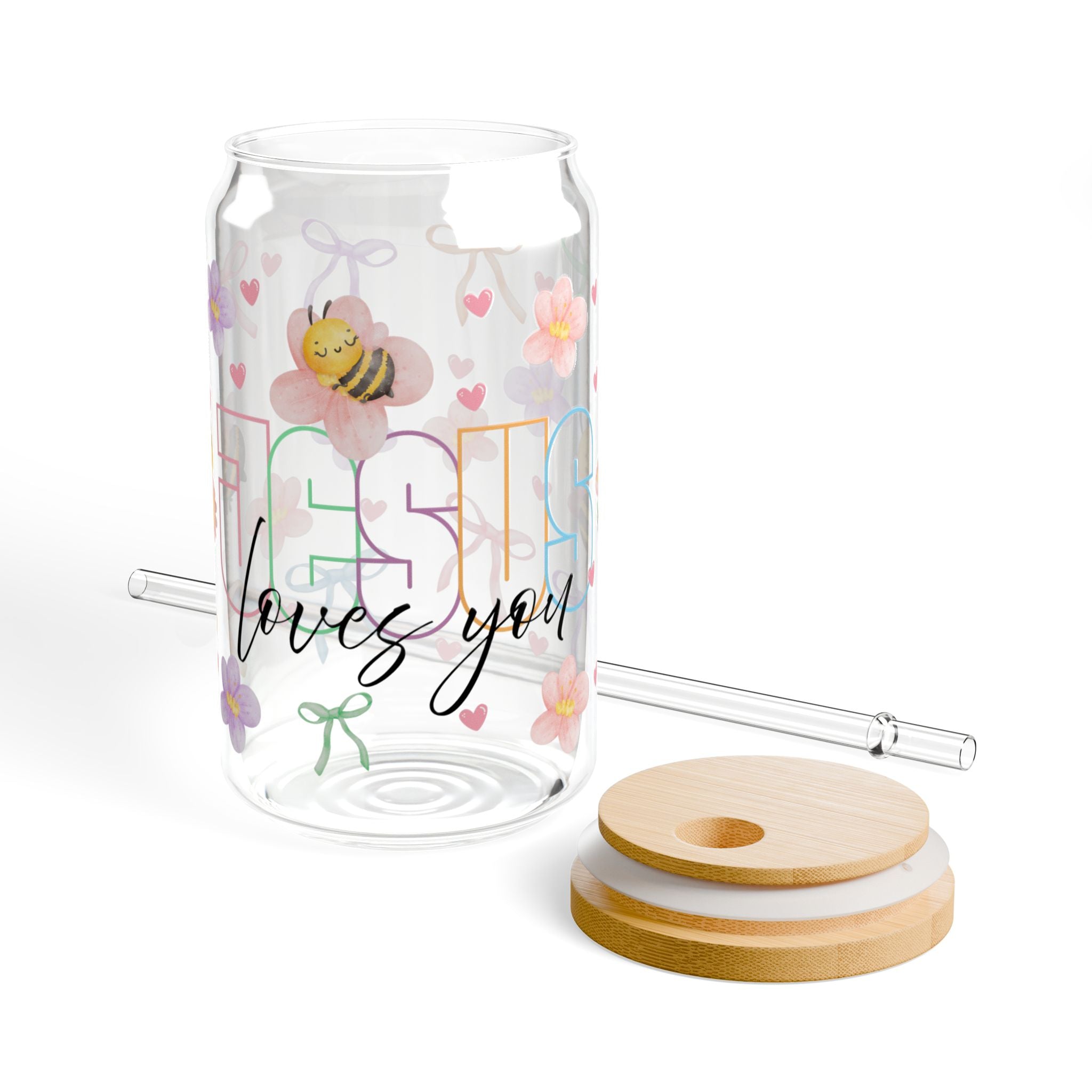 Jesus Loves You Glass Can Tumbler