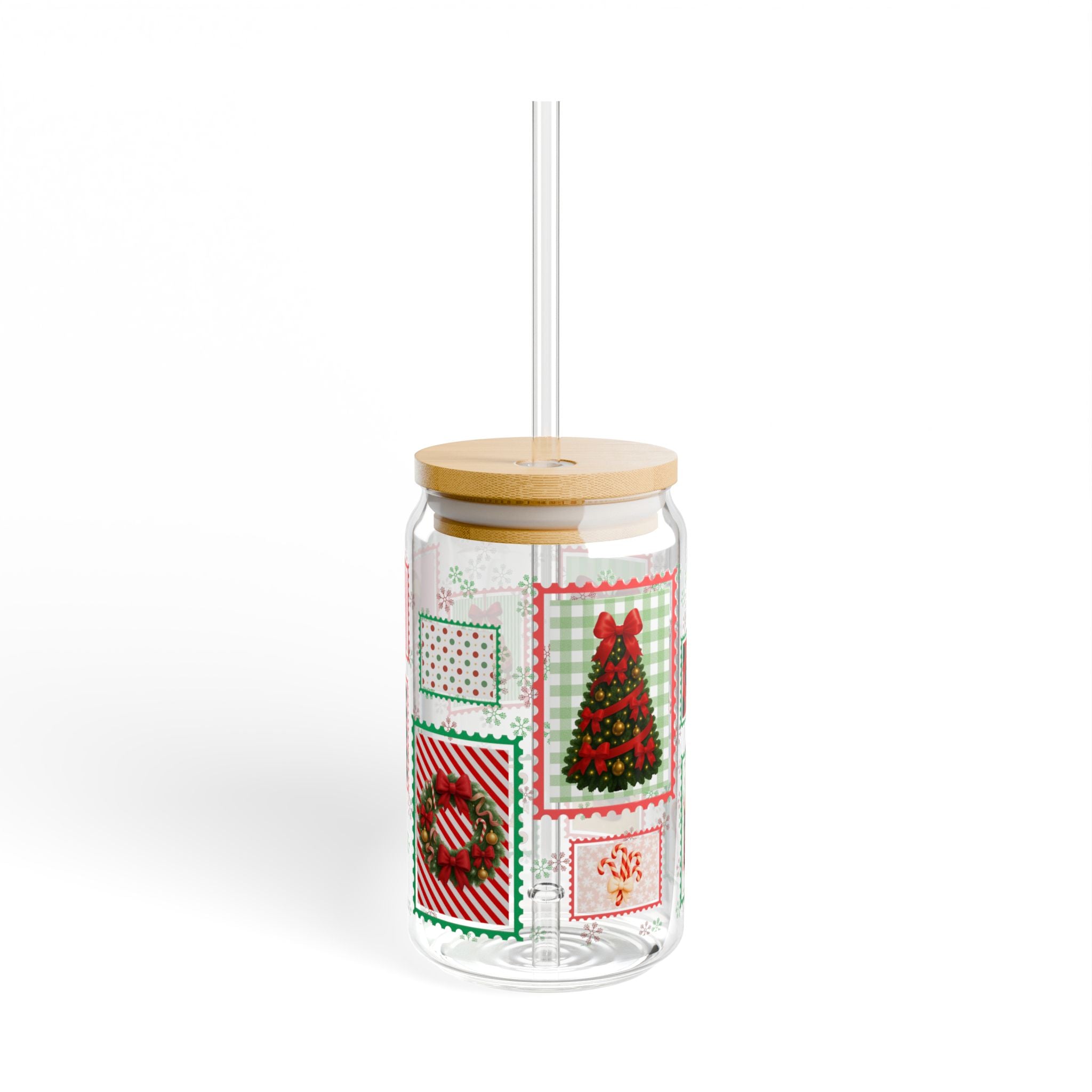Holiday Cheer Glass Can Tumbler