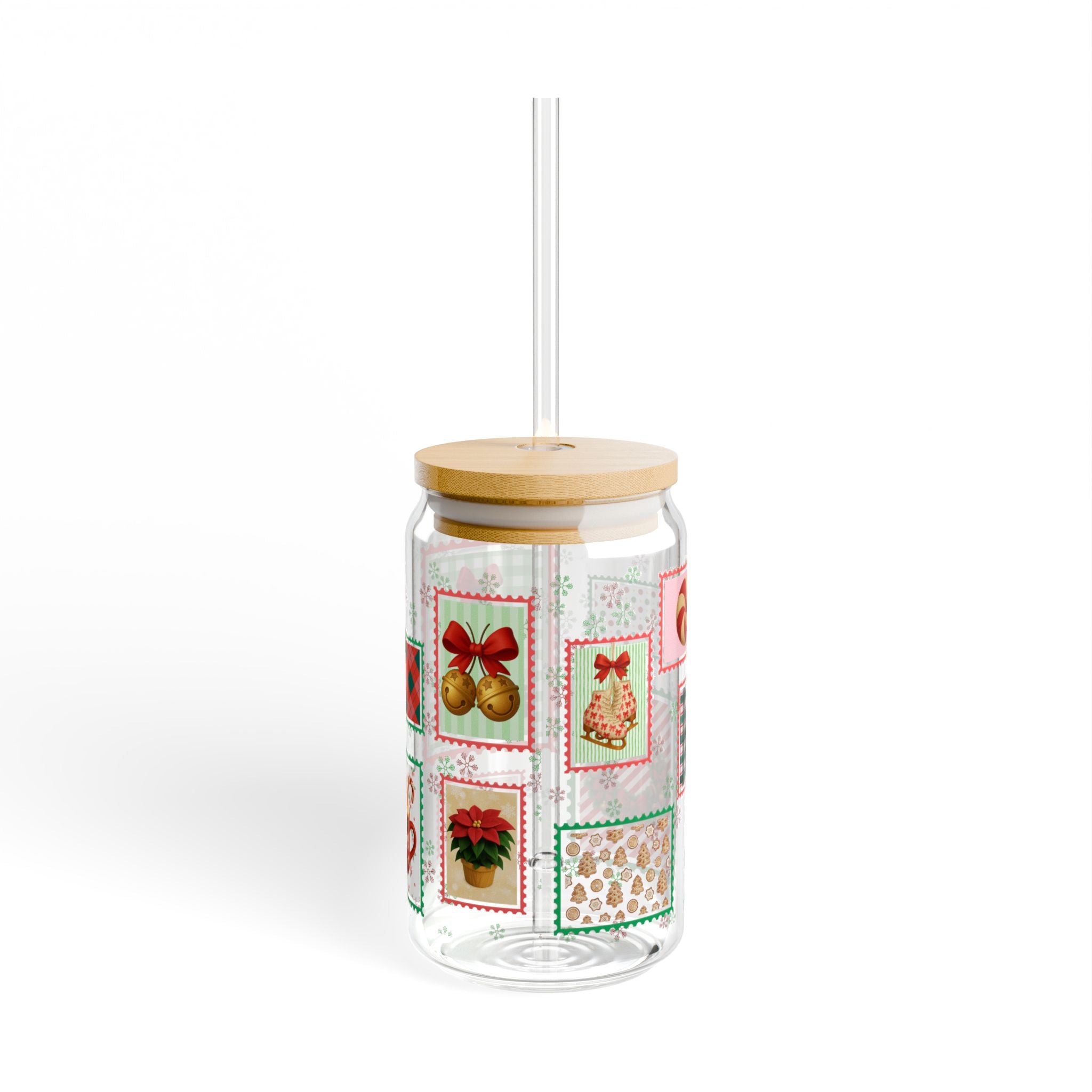 Holiday Cheer Glass Can Tumbler