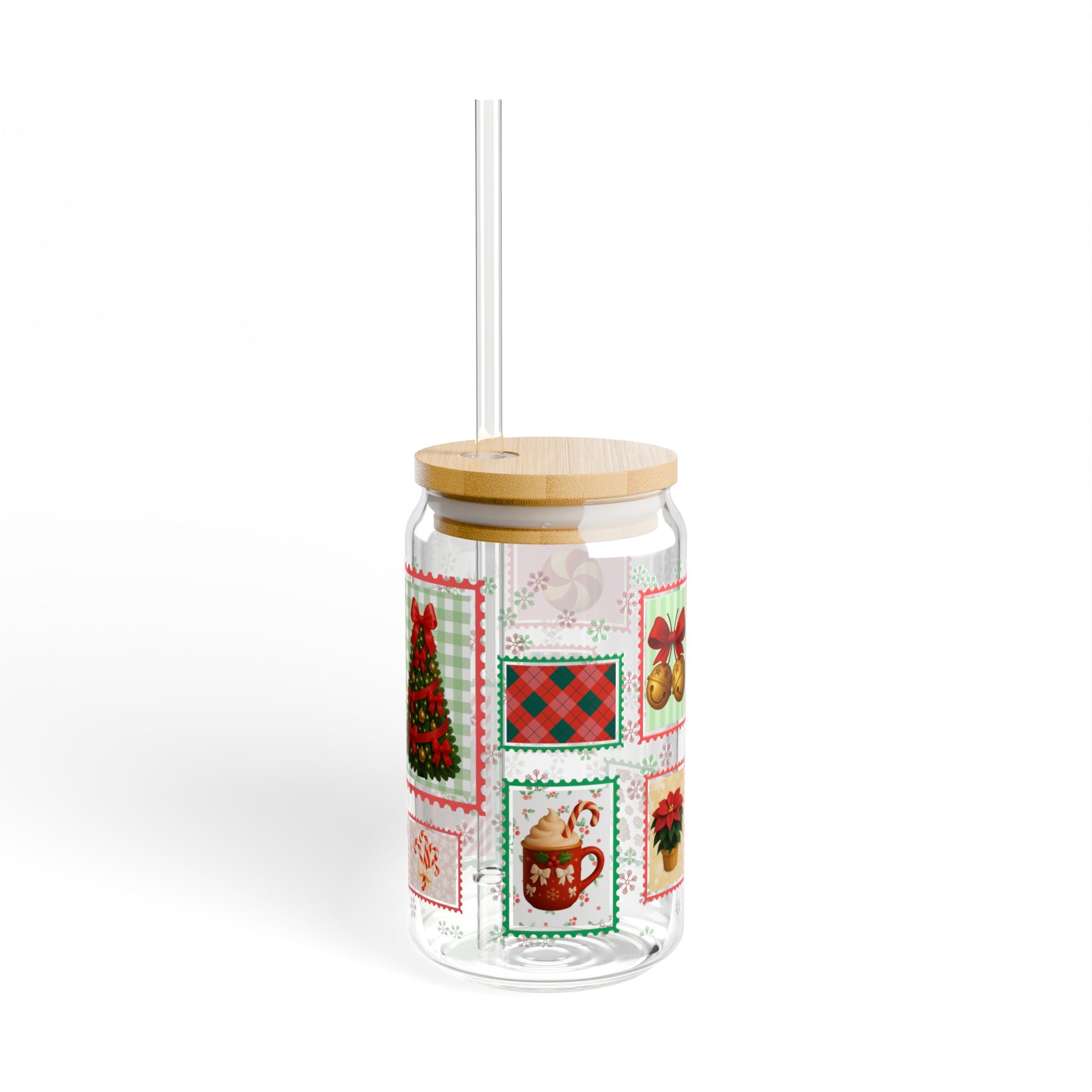 Holiday Cheer Glass Can Tumbler