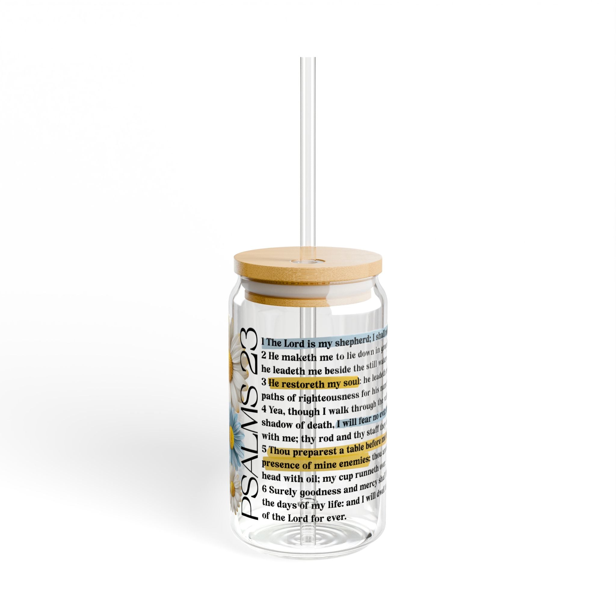 Psalm 23 Glass Can Tumbler