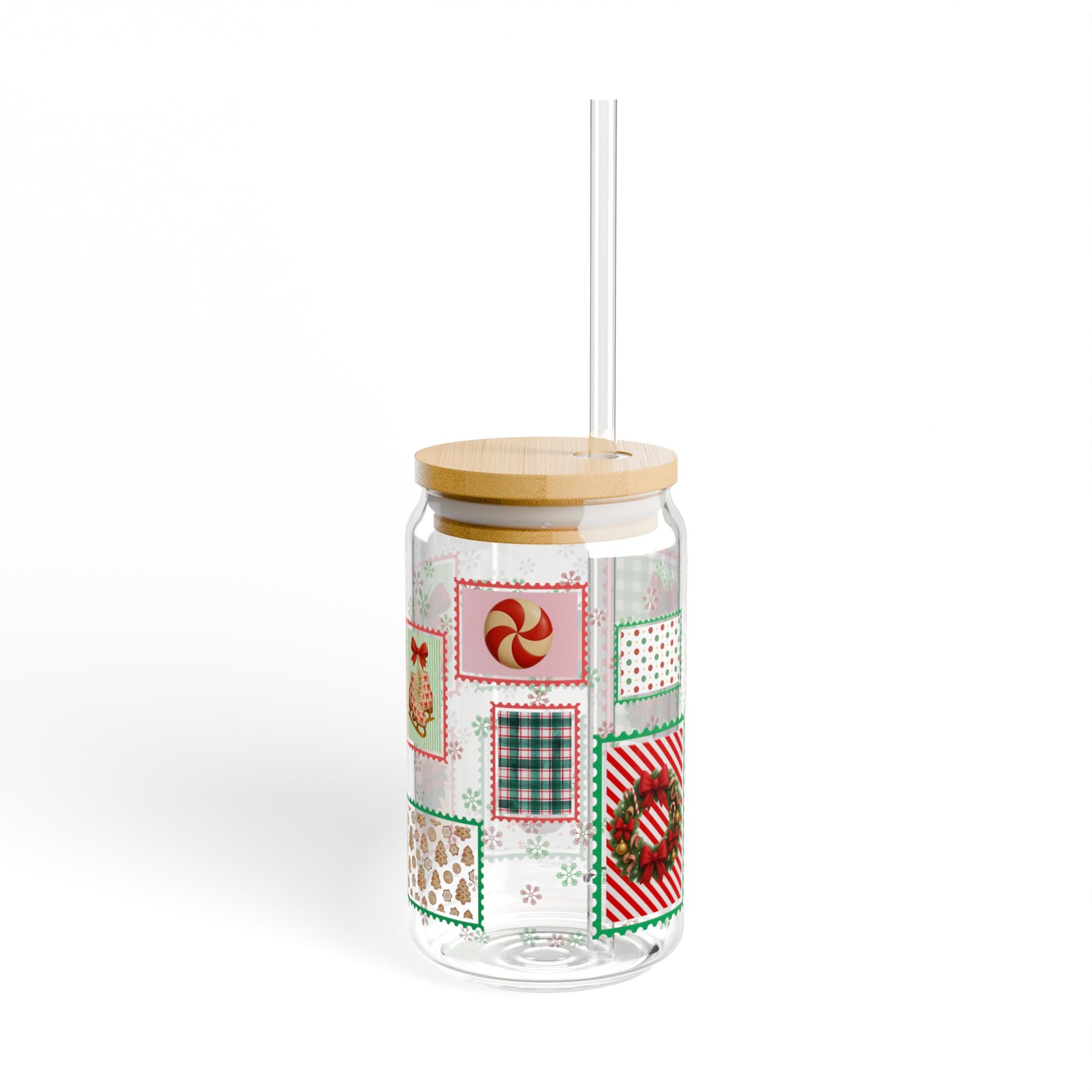 Holiday Cheer Glass Can Tumbler