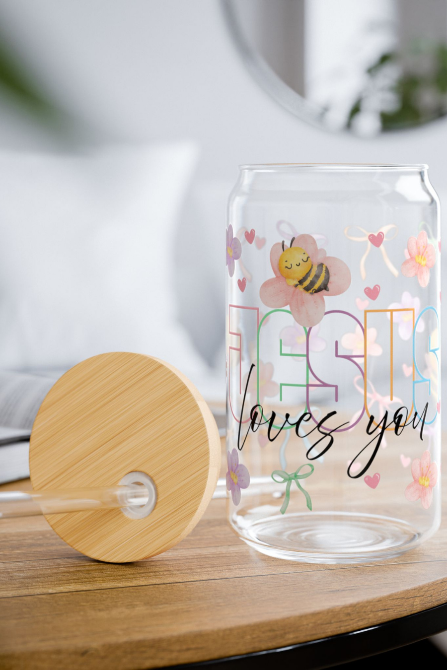 Jesus Loves You Glass Can Tumbler